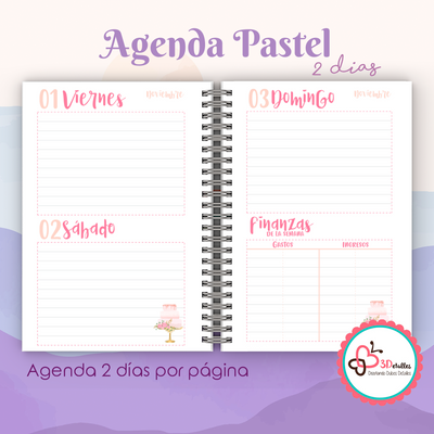 Agenda Pastel 2 días