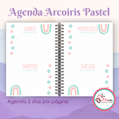 Agenda Arcoiris Pastel