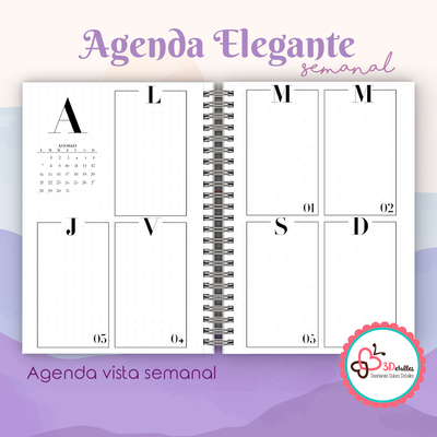 Agenda 2023 Elegante Semanal