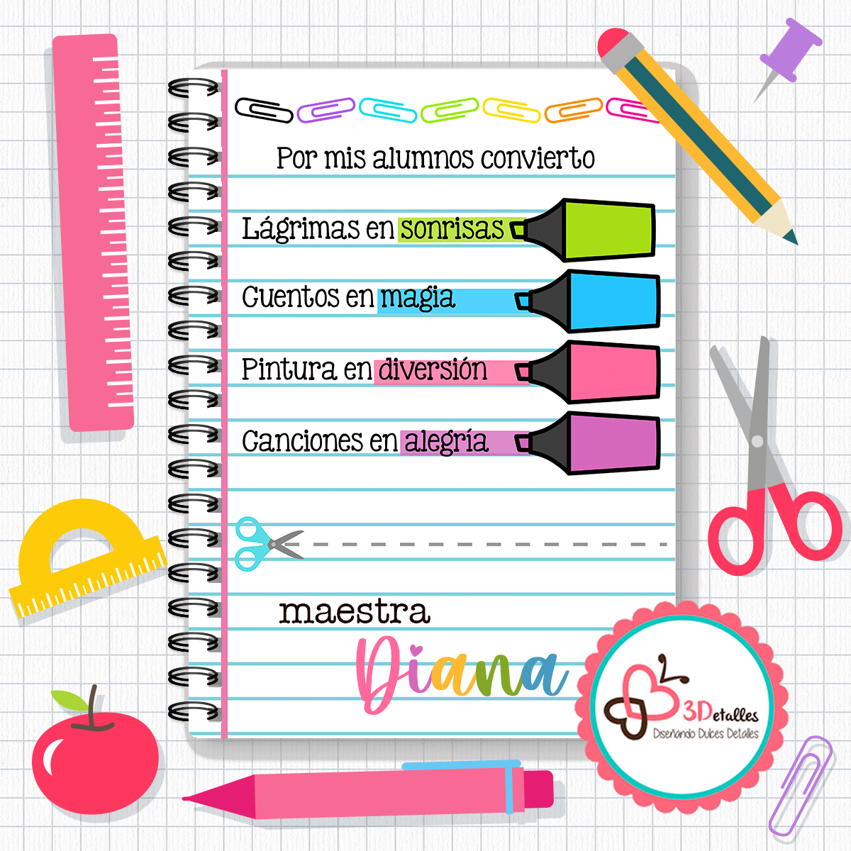 Libreta maestro versión marcatextos