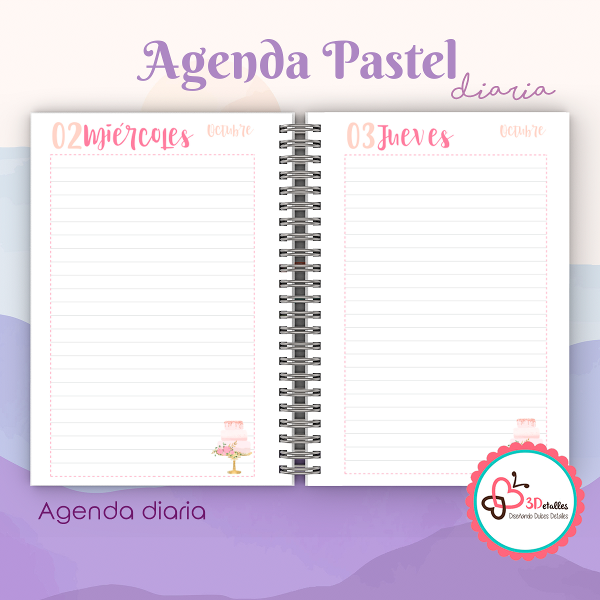 Agenda Pastel diaria