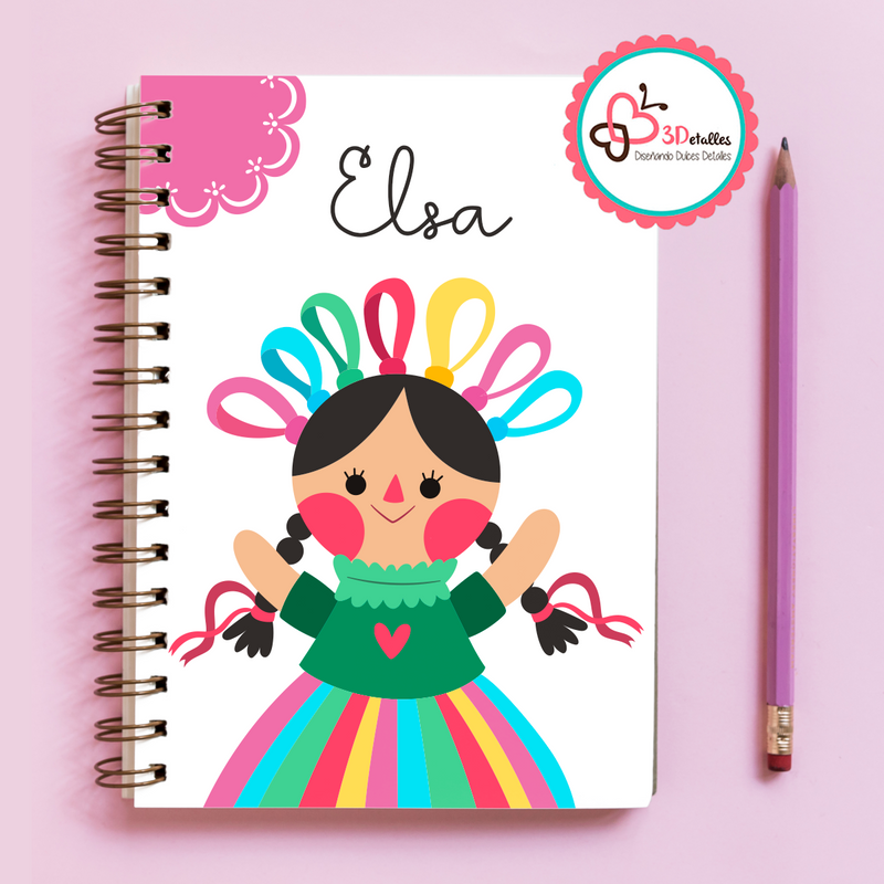 Libreta muñeca mexicana