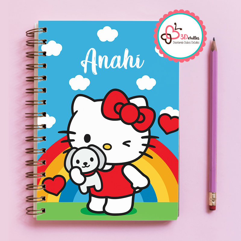 Libreta Kitty Arcoiris