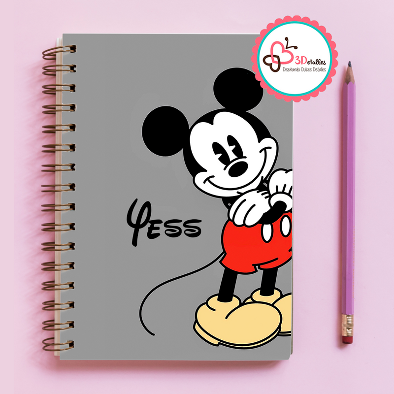 Libreta Mickey gris