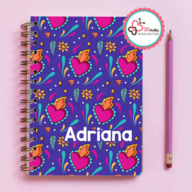 Libreta corazón latón