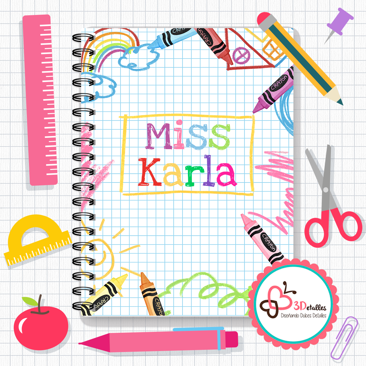 Libreta maestro versión doodle